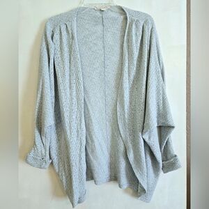 miami Light Gray Open-Front Textured Cardigan